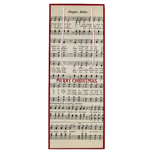 Kerstmuziek, Jingle Bells Gift Bag Wijn Cadeautas (Voorkant)