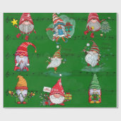 Kerstmuziek met Cute Gnomes Cadeaupapier (Vlak)