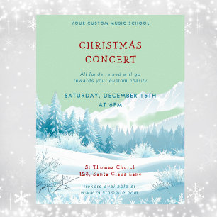 Kerstmuziek School Concert Sjabloon voor Winter Poster