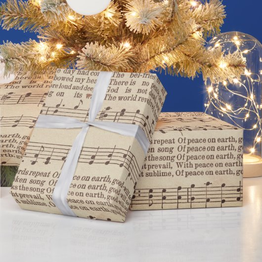 Kerstmuziek Vrede op aarde Cadeaupapier (Feestdagen)