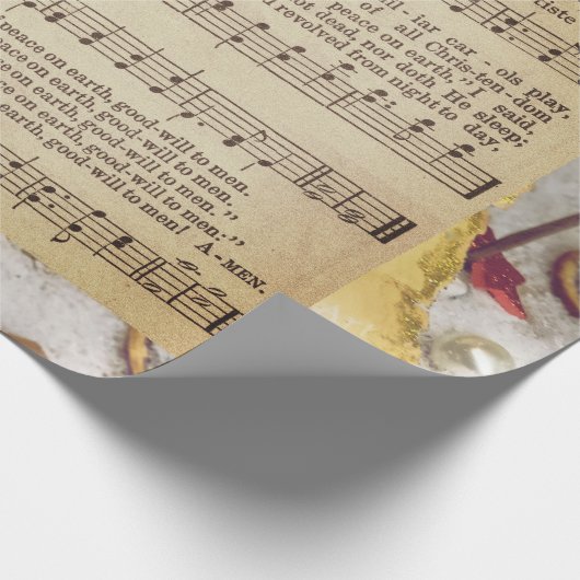 Kerstmuziek Vrede op aarde Cadeaupapier (Hoek)