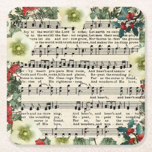 Kerstmuziek, vreugde voor de wereld, kartonnen onderzetters
