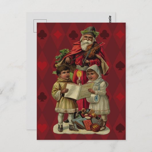 kerstmuziek zingen briefkaart (Voorkant / Achterkant)