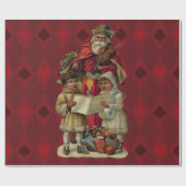 kerstmuziek zingen cadeaupapier (Vlak)