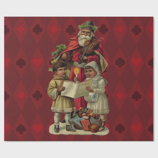  kerstmuziek zingen cadeaupapier (Vlak)