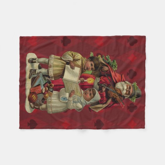  kerstmuziek zingen fleece deken (Voorkant (Horizontaal))