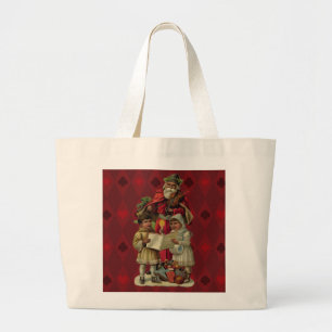 kerstmuziek zingen grote tote bag