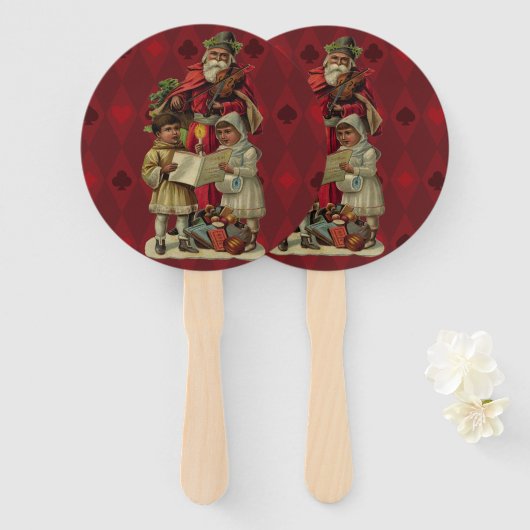  kerstmuziek zingen handwaaier (Voorkant en achterkant)