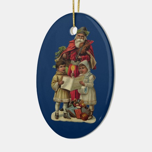  kerstmuziek zingen keramisch ornament (Links)