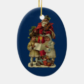 kerstmuziek zingen keramisch ornament (Achterkant)