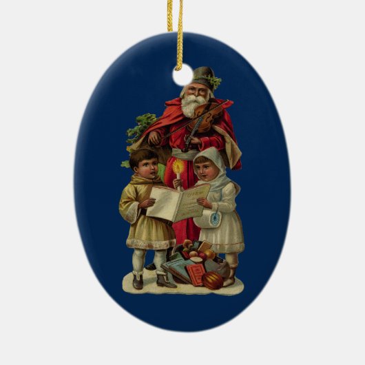  kerstmuziek zingen keramisch ornament (Achterkant)