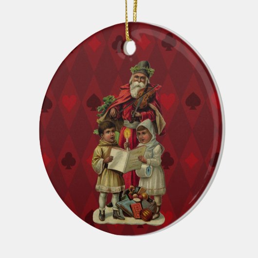  kerstmuziek zingen keramisch ornament (Links)