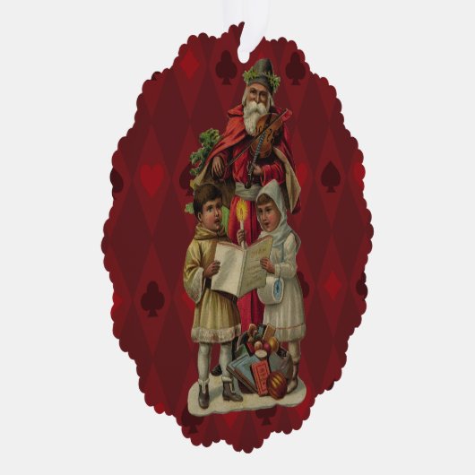  kerstmuziek zingen ornament kaart (Rechts)