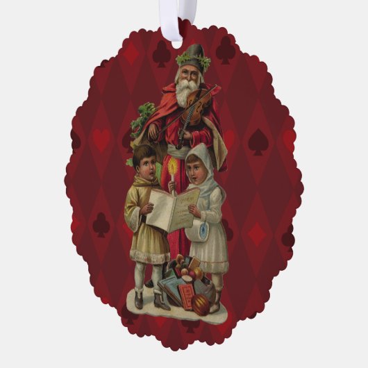  kerstmuziek zingen ornament kaart (Links)