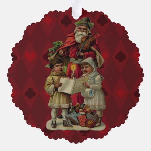  kerstmuziek zingen ornament kaart (Achterkant)