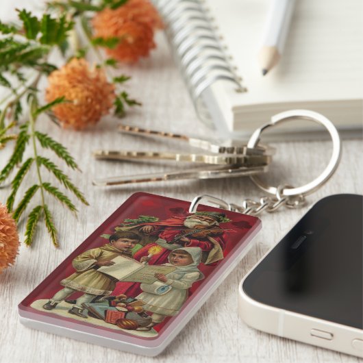  kerstmuziek zingen sleutelhanger (Voorkant Rechts)