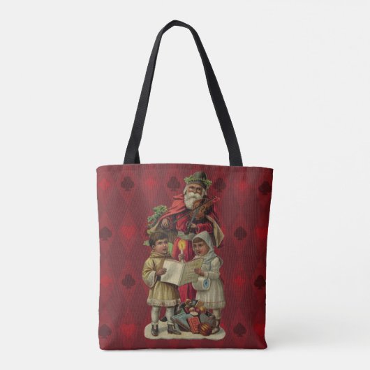  kerstmuziek zingen tote bag (Achterkant)