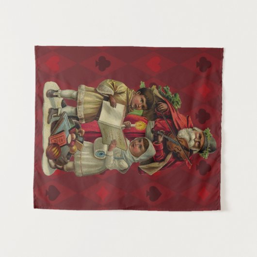  kerstmuziek zingen wandkleed (Voorkant (horizontaal))