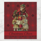  kerstmuziek zingen wijn etiket (Enkel label)