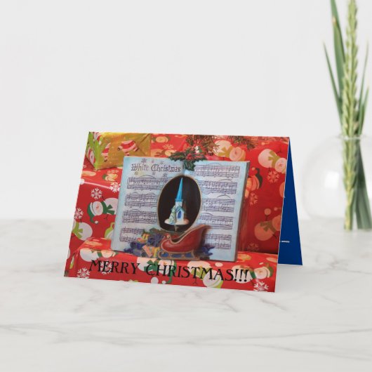 Kerstmuziekboek close-up kaart (Voorkant)