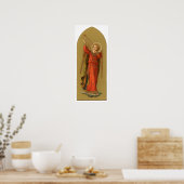 Kerstmuziekengel, antieke renaissance poster (Keuken)