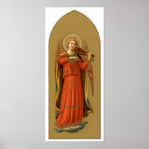 Kerstmuziekengel, Vintage Renaissance Poster