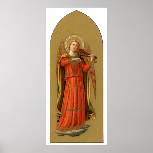 Kerstmuziekengel, Vintage Renaissance Poster (Voorkant)
