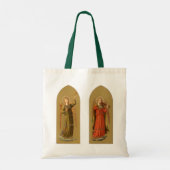 Kerstmuziekengel, Vintage Renaissance Tote Bag (Achterkant)
