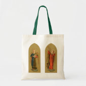 Kerstmuziekengel, Vintage Renaissance Tote Bag (Voorkant)