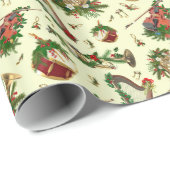 kerstmuziekinstrumenten feestpatroon cadeaupapier (Rol Hoek)