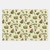 kerstmuziekinstrumenten Violin French Horn Inpakpapier Vel (Voorkant 3)