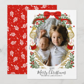 Kerstmuziekkaart met wieltjes aankondiging (Voorkant / Achterkant)