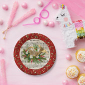 kerstMuzieknoten Franse Horn Red Papieren Bordje (Feest)