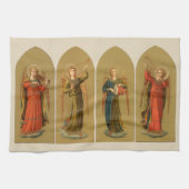 Kerstmuzikant Angels,  renaissance Theedoek (Horizontaal)