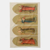 Kerstmuzikant Angels, renaissance Theedoek (Verticaal)