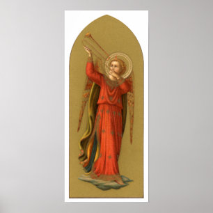 Kerstmuzikant Engel, Vintage Renaissance Poster