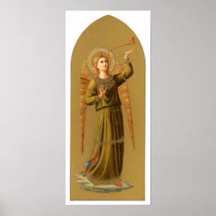 Kerstmuzikant Engel, Vintage Renaissance Poster