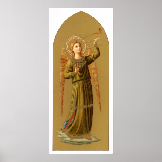 Kerstmuzikant Engel, Vintage Renaissance Poster (Voorkant)