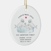 Kerstnaadfamilie van zes keramische siervoorwerpen keramisch ornament (Rechts)