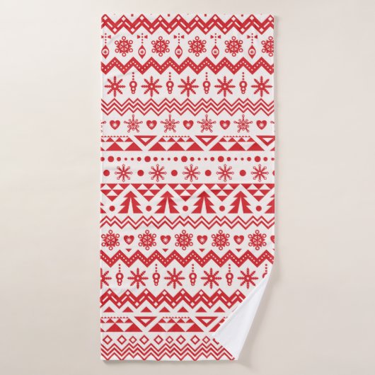 Kerstnaadloos patroon badhanddoek (Badhanddoek)
