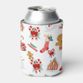 Kerstnaadloos patroon blikjeskoeler (Blikje Voorkant)