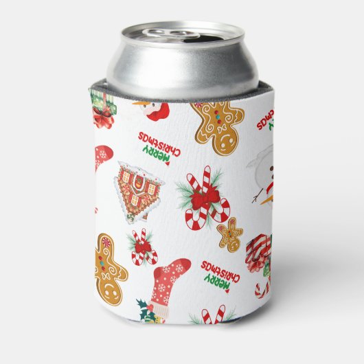 Kerstnaadloos patroon blikjeskoeler (Blikje Achterkant)