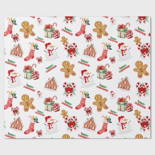 Kerstnaadloos patroon cadeaupapier (Vlak)