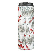 Kerstnaadloos patroon, kardinaalvogels, rood thermosbeker (Achterkant)