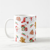 Kerstnaadloos patroon koffiemok (Links)