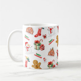 Kerstnaadloos patroon koffiemok
