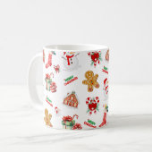 Kerstnaadloos patroon koffiemok (Voorkant links)