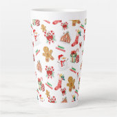 Kerstnaadloos patroon latte mok (Voorkant)
