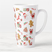 Kerstnaadloos patroon latte mok (Rechts)