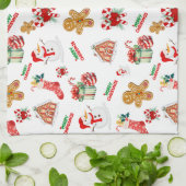 Kerstnaadloos patroon theedoek (Gevouwen)